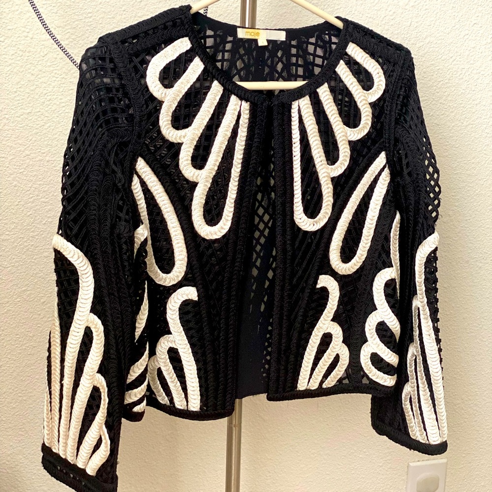 Maje black&white crop jacket